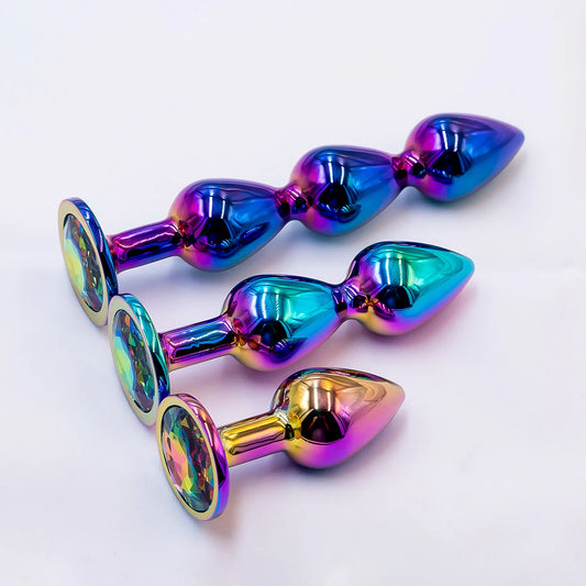 1pcs, Metal anal plug, Gem base butt plug, anal massage dilatancy toys, Adult masturbation sexual wellness, g-point massage, Sti