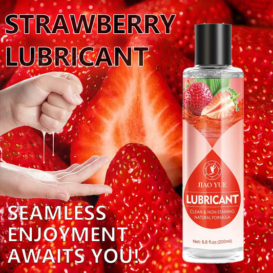 Water-Based Strawberry Flavored Lubricant, Personal Lube for Men, Women and Couples, Made Without Added Sugar, 200ml