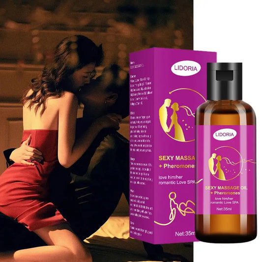 Pheromones Body Massage Oil Natural Plant Rose Essence Romantic Couples Massage Oil Men Women Usable Smooth Formula Easy